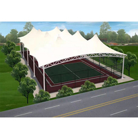 Auvent en membrane haute résistance PVDF1050, tissu anti-UV, toit sportif pour terrain de pickleball aux Philippines, protection contre le soleil et la pluie