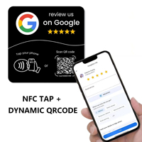Carte de visite NFC en PVC avec code QR dynamique pour affichage sur table de restaurant