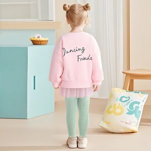 Kinder Mädchen Kleidung Set Langarm Pink Sweatshirt und Green Legging Autumn Cute Outfit für 2-7Y - Product Image 2
