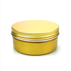 2 OZ 60g 5g 10g 15g 20g 25g 30g 50g 80g 100g Exquisite Aluminum Cosmetic Jar Cans Lip Balm Tins Luxury Gold Candle Jar With Lid