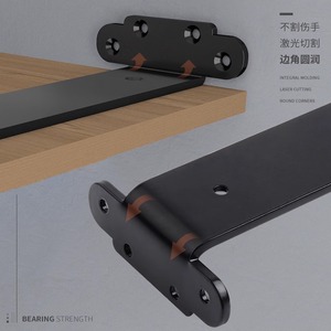 Soporte Triangular de Acero Inoxidable Negro Moldeado en una Sola Pieza para Montaje en Pared para Estantes, Armarios y Guardarropas - Product Image 1