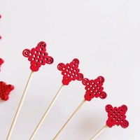 Hete Verkoop Milieuvriendelijk Biologisch Afbreekbaar Composteerbaar Wegwerp Bamboe Hout Bestek Sets Hart Fruit Spies Pick Voor Feest