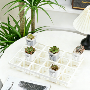Pot de fleurs carré en <span class=keywords><strong>plastique</strong></span> translucide épaissi pour plantes succulentes, avec graduation intégrée - Product Image 2