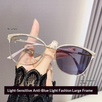 Lunettes de vue photochromiques anti-lumière bleue pour femmes, style punk, monture à motif dragon-phénix, effet amincissant, ultra-légères