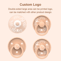 Vente en gros de tétine en silicone sans BPA avec logo personnalisé tétine souple pour bébé produits de dentition avec dessin animé 0-12 mois