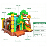 Structure gonflable Dinosaure Jungle avec toboggan pour la location
