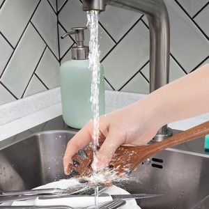 Herramientas de pasta de madera al mejor precio, cuchara de madera hecha a mano con dientes, cucharas coladoras de espagueti naturales - Product Image 3