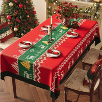 Nappe en cuir PVC imperméable et résistante à l'huile sur le thème de Noël