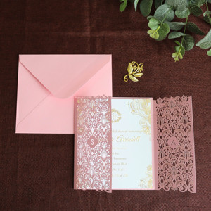 Thiệp Mời Đám Cưới Cắt Laser Có Phong Bì Vàng 2022 Thẻ Thời Trang Châu Phi Nhân Tạo Theo Yêu Thích Bán Chạy - Product Image 3