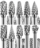 Lot de 10 fraises rotatives en carbure de tungstène à coupe simple pour meuleuse, Dremel, meulage et polissage du métal et du bois, bricolage