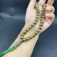 Bracelet de prière islamique en pierre de Jade brut naturel, chapelet religieux en cristal de Tasbih, Bracelet de gland perlé pour cadeau du Ramadan
