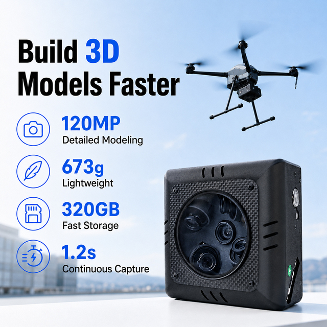 FOXTECH 3DM V4 3D Aerial Oblique Orthomosaic UAV Photogrammetry Camera for Mapping and Surveying