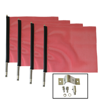 Drapeau de sécurité pour camion en maille enduite de vinyle rouge et noir de 18 pouces, imperméable, grande taille, marqueur arrière pour remorque à plateau