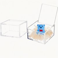 Boîte en acrylique personnalisée avec couvercle à charnière, boîte de présentation transparente, boîtes de rangement carrées, conteneur organisateur transparent