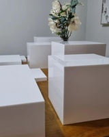 Iangel Support d'Exposition en Acrylique Carré à 5 Faces Couleur Personnalisée, Cubes Emboîtables pour Buffet, Présentoirs Alimentaires en Acrylique pour Usage Domestique ou Mariage