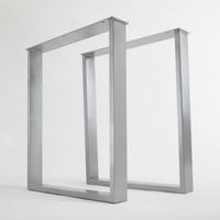 Pieds de table rectangulaires en fer Wekis, cadre gris argenté avec plaque de montage pour bureau, mobilier de salle à manger, approvisionnement en gros OEM