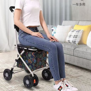 Carrito de compras plegable con 4 ruedas de PU y bolsa de almacenamiento para compras y asistencia de movilidad - Product Image 2