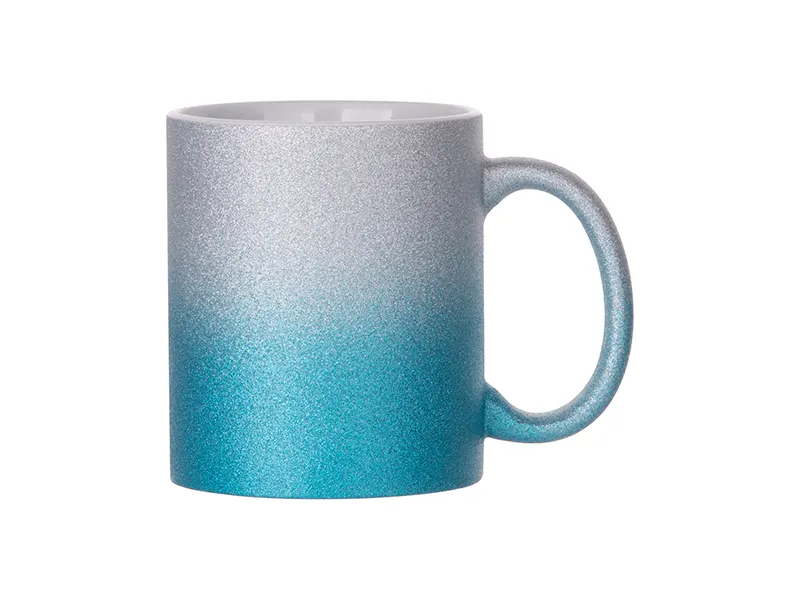 Customization Sublimation Blanks 11oz 300ml 3A Ceramic Gradient Glitter Sublimation Mugs In Stock