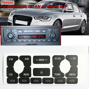 สติกเกอร์ซ่อมปุ่มวิทยุออดี้คอรัสสำหรับ A4 B6 B7 A6 A2 A3 8L P ป้ายควบคุมเครื่องเสียงรถยนต์ - Product Image 1