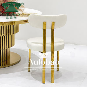 Gold Stainless Steel Frame White <b>Velvet</b> Modern Metal Wholesale Wedding <b>Chairs</b> - Product Image 6