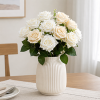 Prix d'usine – Fleurs artificielles de roses pour la décoration de la maison et des mariages, arrangements décoratifs en soie et plastique au toucher réel
