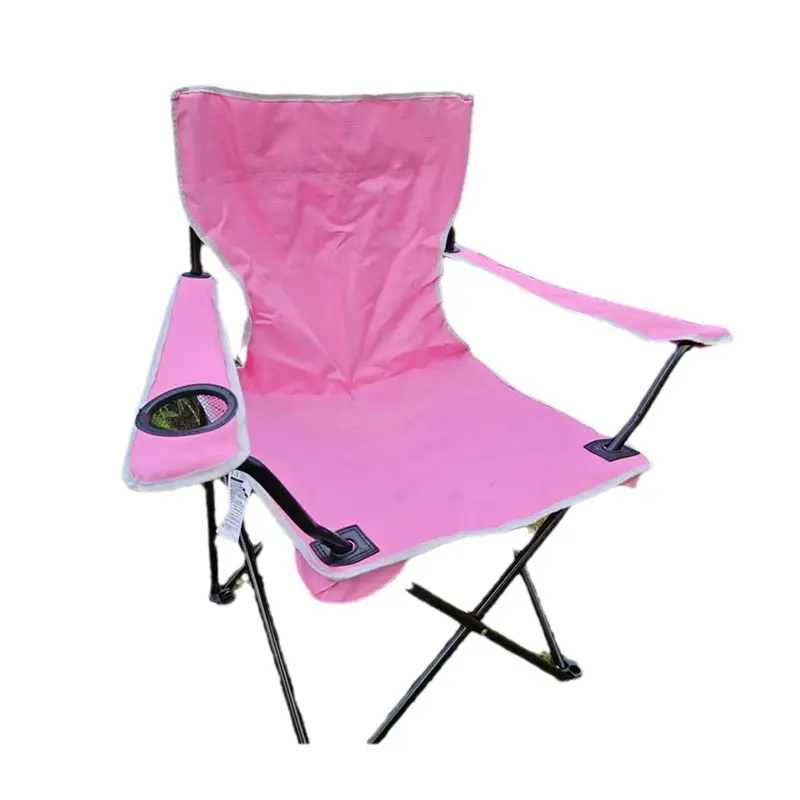 Chaise de camping personnalisée bon marché chaise de pêche pliante portable rose OEM chaise de plage de voyage