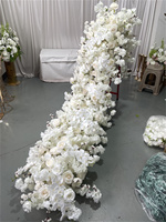 IFG - Guirlande de fleurs artificielles en soie de 3,4 m de long, roses, hortensias, fleurs de cerisier et orchidées, grande taille, pour la décoration de table de mariage
