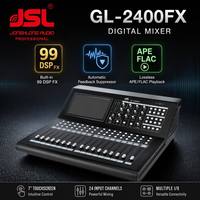 Console de mixage numérique professionnelle 24 canaux GL-2400FX avec écran tactile 10 pouces et 17 faders motorisés pour sonorisation de scène en direct