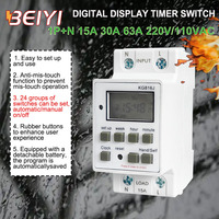 Interruptor Temporizador Semanal Programable 15A 30A, Relé Temporizador AC220V/230V, 16 Programas de Temporización para Lámparas y Equipos Domésticos