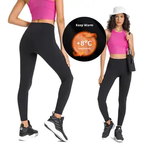 Warm Winter Nami Fleece Lined Butt Lift No Front Seam Pockets Tummy Control Fitness Workout Gym Compression Yoga Legging Tights