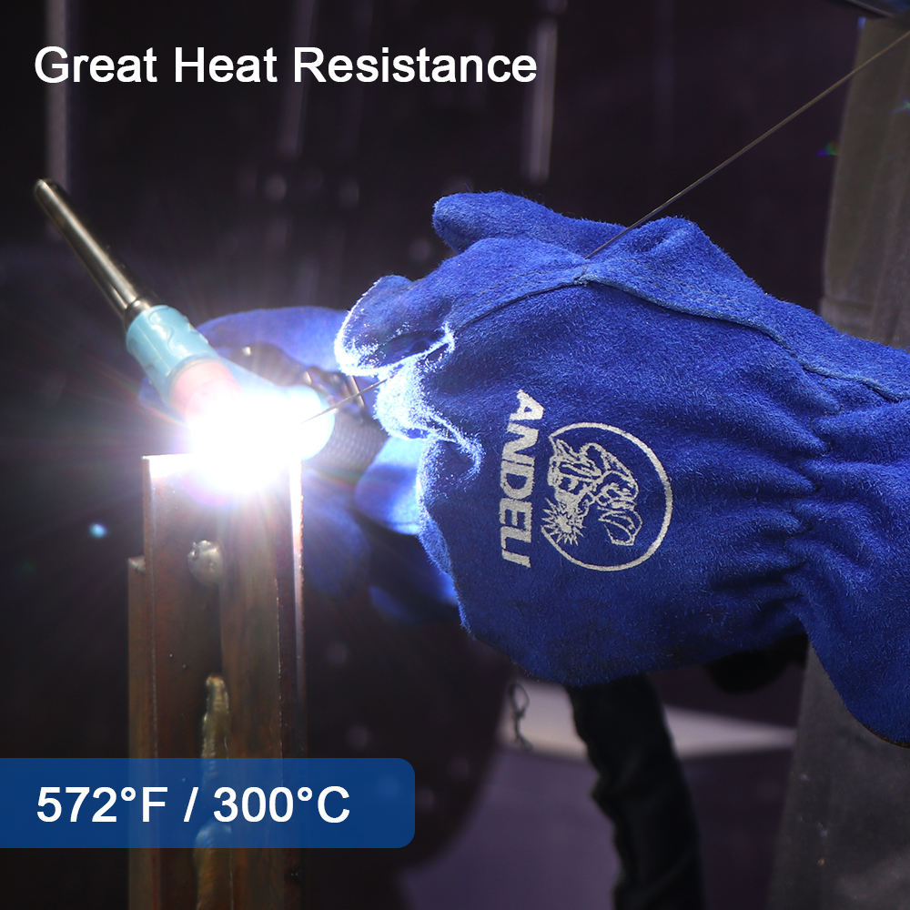 ANDELI-guantes De Soldadura Para Soldador De Arco MIG TIG, Resistentes Al Calor/fuego, Para Barbacoa/manipulación De Animales, De Algodón, Manga Corta