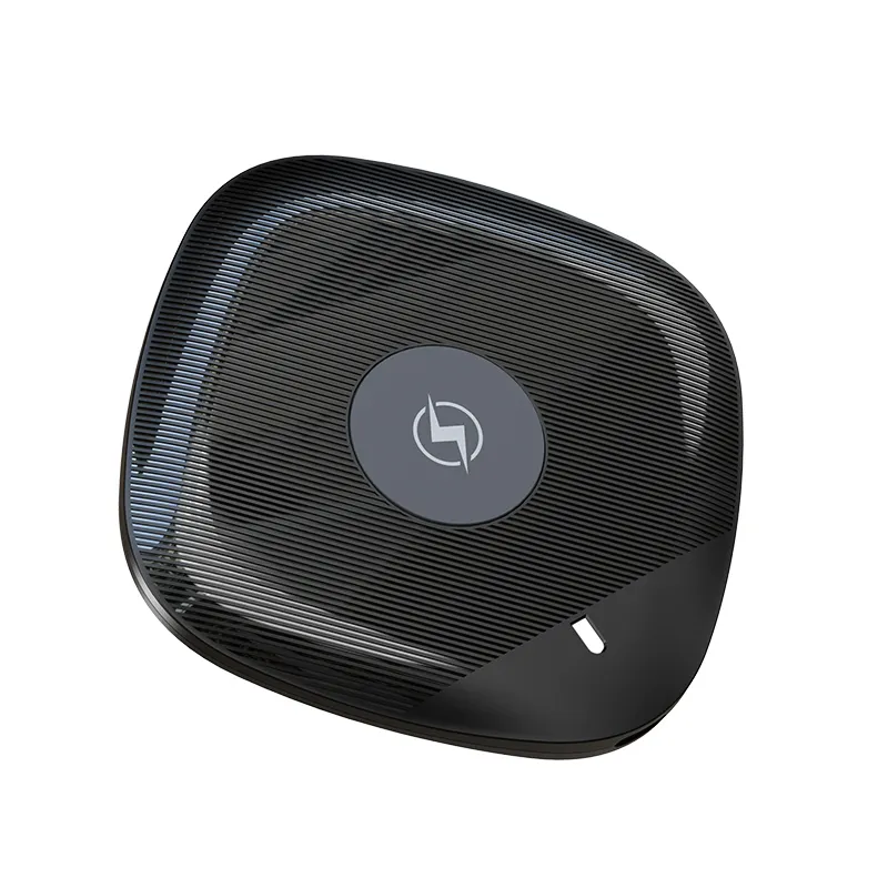 Portable 15W black and white wireless phone charger with c port