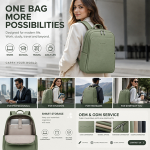 Mochila de Piel Sintética Personalizada para Mujer, Mochila Minimalista para Portátil, Mochila Casual de Viaje, Bolso de Hombro, OEM ODM - Product Image 3