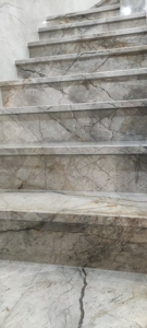 Vente chaude <span class=keywords><strong>Normandie</strong></span> Gris Marbre Grande Dalle Pierre Naturelle Hôtel Décor Poli - Product Image 3