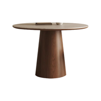 Ensemble de table à manger ronde en bois moderne italienne Runwood pour appartement et hôtel, 4 places, stable et durable