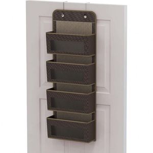 Over Door/<b>Wall</b> <b>Mount</b> 4-Tier Clear Window Pocket Multifunction Storage <b>Shelf</b> Gray Hanging Waterproof PVC Foldable (1 Pack-Grey) - Product Image 5