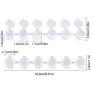 BECOL Venta al por mayor: Paleta de plástico transparente de 6*5ml con tazas vacías <span class=keywords><strong>para</strong></span> pintura, acuarela, pigmentos y dibujo, <span class=keywords><strong>para</strong></span> arte. - Product Image 1