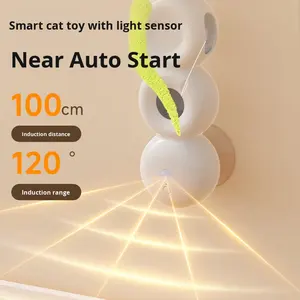 Juguete de Lujo Moderno para Gatos con Diseño de Dibujos Animados, Material ABS, Ejercicio, Autoentretenimiento, Alivio del Aburrimiento, Ventosa Automática con Pluma - Product Image 2