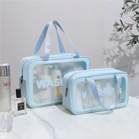 Pochette de toilette en PVC givré multicolore avec logo de marque personnalisé, fermeture à glissière, imperméable, portable, pour voyages en plein air, sac de rangement pour articles de toilette