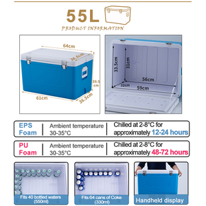 55L công suất lớn PU nhiệt độ thấp lạnh vận chuyển dây chuyền băng gói dược phẩm sinh học Sản phẩm thương mại mát hộp - Product Image 2