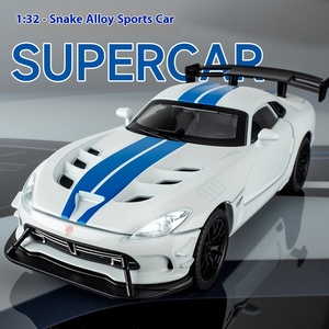 1:32 échelle <span class=keywords><strong>Dodge</strong></span> <span class=keywords><strong>Viper</strong></span> modèle de voiture de sport alliage moulé sous pression batterie au Lithium retirer voiture ornement en gros livraison directe cadeau - Product Image 2
