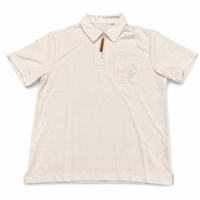 Polo en lin Old Money pour homme, manches courtes, col zippé, poche plaquée, fermeture éclair, respirant, léger, coupe ajustée pour l'été
