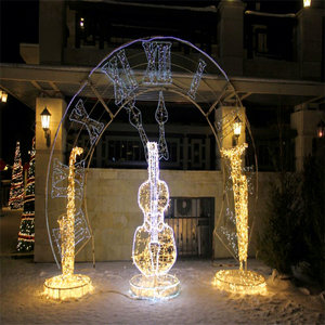 Large 3D Musical Instrument Christmas <b>Light</b> Display Decoration for Theme Park Outdoor Holiday Celebration - Product Image 1