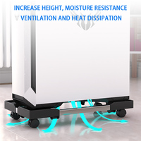 Support de bureau pour tour d'ordinateur Base de refroidissement avec support de châssis de poulie Support d'ordinateur réglable et mobile pour bureau et maison