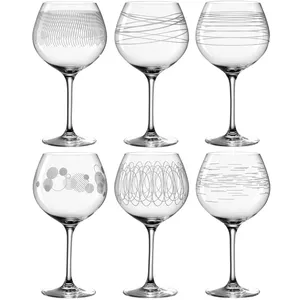 Set di 6 calici in vetro decorato Leonardo da 630 ml - Product Image 1