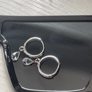 Women'<strong>s</strong> Trendy Water Drop Ear Buckle Japanese Korean Fresh <strong>Girl</strong> Simple Short Single Diamond <strong>Earrings</strong> Fashionable Jewelry <strong>Earring</strong> - Product Image 6