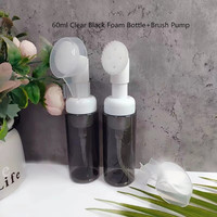 Flacon pompe en or rose de 60 ml en gros, mousse noire semi-transparente pour nettoyant visage liquide, blush et shampoing