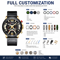 Montre à quartz pour homme Curren 8329, luxe personnalisé, style business décontracté, chronographe en cuir, étanche, montre de mode, fabricant