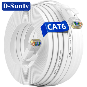 Cable Ethernet Cat 6 32AWG de Cobre Desnudo, Cable de Conexión Cat6 Rj45 8p8c de 4 Pares, Cable de Red Plano con Cubierta de PVC Blanca y Negra - Product Image 5