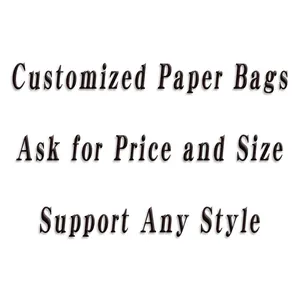 Sacchetti di carta personalizzati per il riciclaggio di sacchetti per la spesa manici tagliati in carta Kraft marrone riciclata